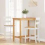 Barhocker 2 Stück Massivholz Weiß Gummi von , Küchenhocker - Ref: Foro24-4102560, Preis: 134,76 €, Rabatt: %