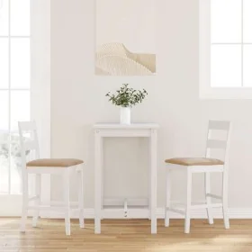 Bar stools with 2 white solid wood rubber cushions by , Kitchen stools - Ref: Foro24-4102562, Price: 135,16 €, Discount: %