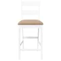 Taburetes de bar con cojines 2 uds madera maciza blanca caucho de , Taburetes de cocina - Ref: Foro24-4102562, Precio: 135,16...