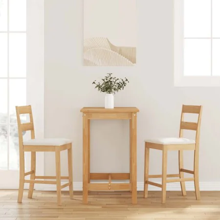 Bar stools with 2 solid natural rubber wood cushions by , Kitchen stools - Ref: Foro24-4102557, Price: 135,16 €, Discount: %