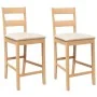 Taburetes de bar con cojines 2 uds madera maciza natural caucho de , Taburetes de cocina - Ref: Foro24-4102557, Precio: 135,2...