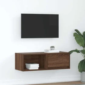 Mueble de TV madera contrachapada roble marrón 80x31x25,5 cm de , Muebles TV - Ref: Foro24-861466, Precio: 44,36 €, Descuento: %