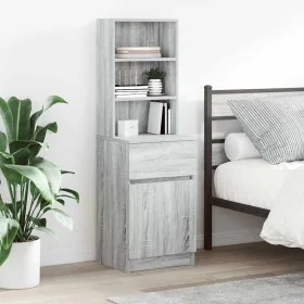 Gray Sonoma bedside table 39x35x125 cm engineered wood by , Nightstands - Ref: Foro24-861315, Price: 77,65 €, Discount: %
