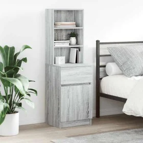 Nachttisch in Sonoma-Grau 39x35x125 cm aus Ingenieurholz von , Nachttische - Ref: Foro24-861315, Preis: 77,65 €, Rabatt: %