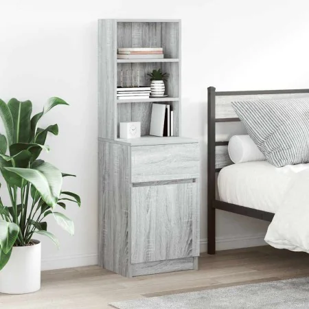 Gray Sonoma bedside table 39x35x125 cm engineered wood by , Nightstands - Ref: Foro24-861315, Price: 77,65 €, Discount: %