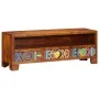 Multicolored TV Stand 110x30x40 cm Solid Acacia Wood by , CD and DVD storage - Ref: Foro24-4016502, Price: 187,83 €, Discount: %