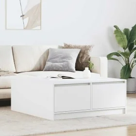 Mesa de centro con cajones blanca 100x100x40 cm de , Mesas de centro - Ref: Foro24-3328399, Precio: 150,83 €, Descuento: %
