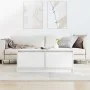 Mesa de centro con cajones blanca 100x100x40 cm de , Mesas de centro - Ref: Foro24-3328399, Precio: 150,83 €, Descuento: %