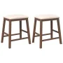 Sillas de bar con cojines 2 uds madera maciza marrón caucho de , Taburetes de cocina - Ref: Foro24-4102576, Precio: 105,32 €,...