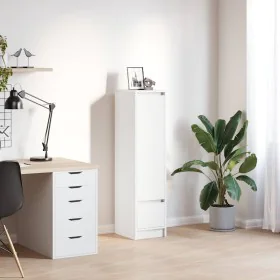 Tall white sideboard 29.5x34x119.5 cm engineered wood by , Sideboards - Ref: Foro24-861652, Price: 71,63 €, Discount: %