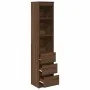 Tall brown oak sideboard 37.5x35x180 cm engineered wood by , Sideboards - Ref: Foro24-861667, Price: 98,01 €, Discount: %