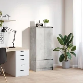 Wardrobe with concrete gray drawer 55.5x34x119.5 cm by , Sideboards - Ref: Foro24-861646, Price: 91,65 €, Discount: %