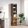 Tall smoked oak sideboard 37.5x35x180 cm engineered wood by , Sideboards - Ref: Foro24-861665, Price: 93,70 €, Discount: %