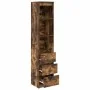 Tall smoked oak sideboard 37.5x35x180 cm engineered wood by , Sideboards - Ref: Foro24-861665, Price: 93,70 €, Discount: %