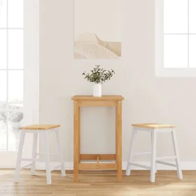 Barhocker 2 Stück Massivholz Weißgummi von , Küchenhocker - Ref: Foro24-4102581, Preis: 106,66 €, Rabatt: %