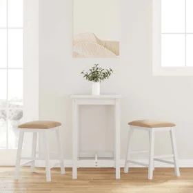 Barhocker mit 2 Stück massiven weißen Gummiholz-Sitzkissen. von , Küchenhocker - Ref: Foro24-4102583, Preis: 105,37 €, Rabatt: %