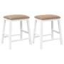 Bar chairs with cushions 2 units solid white rubber wood by , Kitchen stools - Ref: Foro24-4102583, Price: 105,37 €, Discount: %