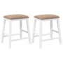 Sillas de bar con cojines 2 uds madera maciza blanca caucho de , Taburetes de cocina - Ref: Foro24-4102583, Precio: 105,37 €,...