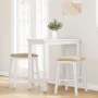 Bar chairs with cushions 2 units solid white rubber wood by , Kitchen stools - Ref: Foro24-4102583, Price: 105,37 €, Discount: %