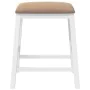 Bar chairs with cushions 2 units solid white rubber wood by , Kitchen stools - Ref: Foro24-4102583, Price: 105,37 €, Discount: %