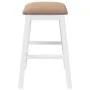 Sillas de bar con cojines 2 uds madera maciza blanca caucho de , Taburetes de cocina - Ref: Foro24-4102583, Precio: 105,37 €,...