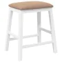 Bar chairs with cushions 2 units solid white rubber wood by , Kitchen stools - Ref: Foro24-4102583, Price: 105,37 €, Discount: %