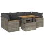 Set sofás jardín y cojines 6 pzas ratán sintético acacia gris de , Conjuntos de jardín - Ref: Foro24-3327455, Precio: 474,25 ...