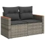 Set of 6 pieces of synthetic rattan garden sofas and cushions in gray acacia. by , Garden sets - Ref: Foro24-3327455, Price: ...