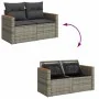 Set of 6 pieces of synthetic rattan garden sofas and cushions in gray acacia. by , Garden sets - Ref: Foro24-3327455, Price: ...