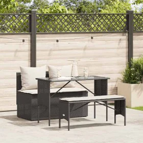 Garden dining set 3 pieces with black synthetic rattan cushions by , Garden sets - Ref: Foro24-4104181, Price: 265,45 €, Disc...