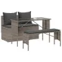 3-piece garden dining set with gray synthetic rattan cushions by , Garden sets - Ref: Foro24-4104183, Price: 274,26 €, Discou...
