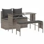 3-teiliges Garten-Esszimmer-Set mit grauen Polstern aus synthetischem Rattan. von , Gartensets - Ref: Foro24-4104183, Preis: ...