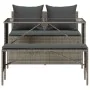 3-teiliges Garten-Esszimmer-Set mit grauen Polstern aus synthetischem Rattan. von , Gartensets - Ref: Foro24-4104183, Preis: ...