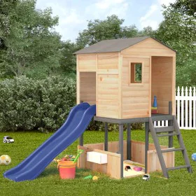 Dark gray outdoor playground made of solid fir wood by , Swings and play structures - Ref: Foro24-3376142, Price: 688,88 €, D...
