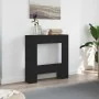 Engineered black oak wood chimney edge 81x18x82 cm by , Accessories for wood ovens and fireplaces - Ref: Foro24-865985, Price...