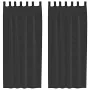 Cortinas de gasa con bolsillos para varillas 2 uds. negro de , Cortinas y visillos - Ref: Foro24-4102169, Precio: 14,65 €, De...