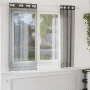 Cortinas de gasa con ojales 2 uds negro 140x140 cm de , Cortinas y visillos - Ref: Foro24-4102059, Precio: 13,23 €, Descuento: %