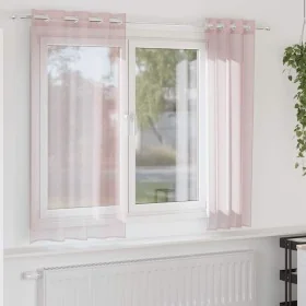 Gauze curtains with eyelets 2 units light pink 140x175 cm by , Curtains and curtains - Ref: Foro24-4102084, Price: 13,98 €, D...