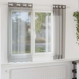 Gaze-Vorhänge mit Ösen, 2 Stück, dunkelgrau, 140x175 cm. von , Vorhänge und Gardinen - Ref: Foro24-4102078, Preis: 14,11 €, R...