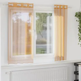 Gaze-Vorhänge mit Ösen, 2 Stück, orange, 140x175 cm. von , Vorhänge und Gardinen - Ref: Foro24-4102090, Preis: 13,89 €, Rabat...