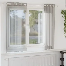 Cortinas de gasa con ojales 2 uds gris claro 140x175 cm de , Cortinas y visillos - Ref: Foro24-4102108, Precio: 14,11 €, Desc...