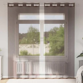 Gauze curtains with eyelets 2 units brown 140x225 cm by , Curtains and curtains - Ref: Foro24-4102067, Price: 14,79 €, Discou...