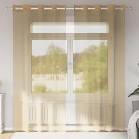 Gauze curtains with eyelets 2 units sand by , Curtains and curtains - Ref: Foro24-4102122, Price: 15,26 €, Discount: %