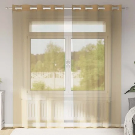 Gauze curtains with eyelets 2 units sand by , Curtains and curtains - Ref: Foro24-4102122, Price: 15,26 €, Discount: %