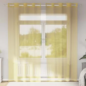 Gauze curtains with eyelets 2 units yellow by , Curtains and curtains - Ref: Foro24-4102134, Price: 15,39 €, Discount: %