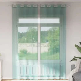 Gauze curtains with eyelets 2 units turquoise by , Curtains and curtains - Ref: Foro24-4102148, Price: 15,92 €, Discount: %