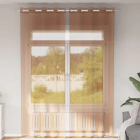 Gauze curtains with eyelets 2 units terracotta by , Curtains and curtains - Ref: Foro24-4102141, Price: 15,55 €, Discount: %