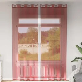 Gauze curtains with eyelets 2 units burgundy by , Curtains and curtains - Ref: Foro24-4102160, Price: 15,92 €, Discount: %