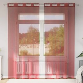 Gauze curtains with eyelets 2 units burgundy by , Curtains and curtains - Ref: Foro24-4102157, Price: 14,79 €, Discount: %
