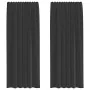 Gaze-Vorhänge mit Schlaufen, 2 Stück, schwarz von , Vorhänge und Gardinen - Ref: Foro24-4102258, Preis: 14,28 €, Rabatt: %